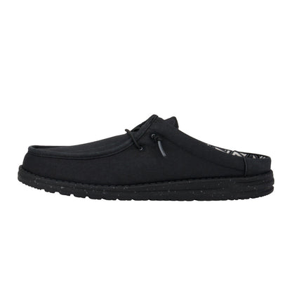 Men Wally Slip Stretch Canvas - Black/Black | HEYDUDE