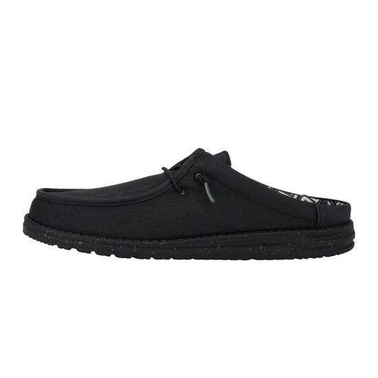 Men Wally Slip Stretch Canvas - Black/Black | HEYDUDE