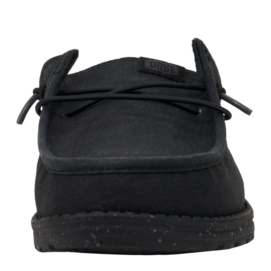 Men Wally Slip Stretch Canvas - Black/Black | HEYDUDE