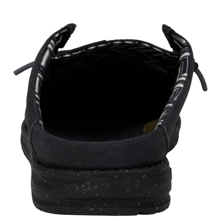 Men Wally Slip Stretch Canvas - Black/Black | HEYDUDE