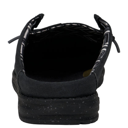 Men Wally Slip Stretch Canvas - Black/Black | HEYDUDE