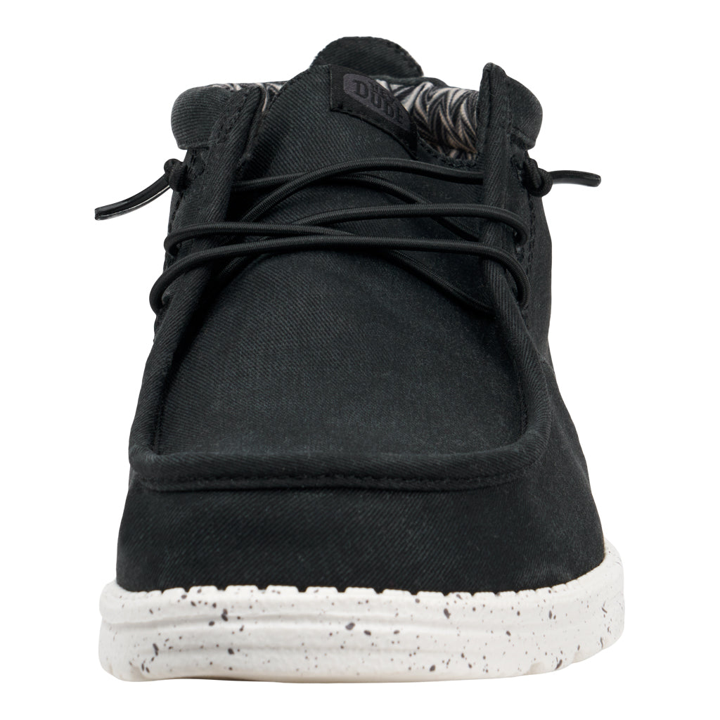 Men Wally Mid Canvas - Black/White | HEYDUDE