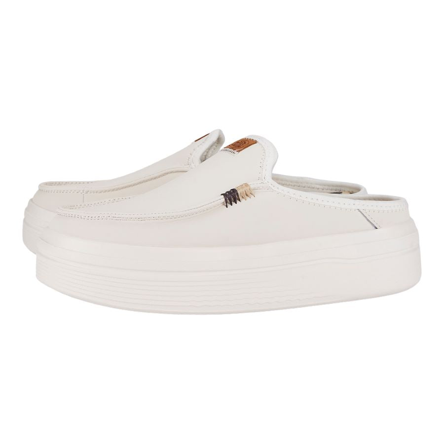 Women Austin Lift Leather Women - White | HEYDUDE