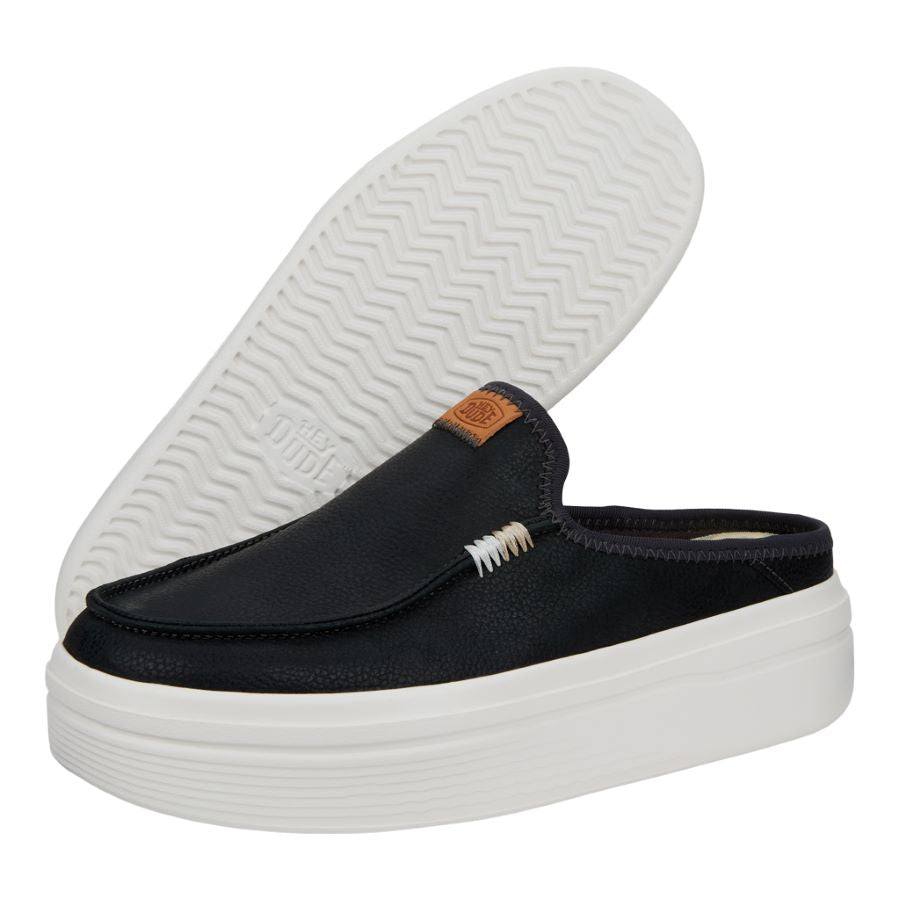 Women Austin Lift Leather Women - Black | HEYDUDE
