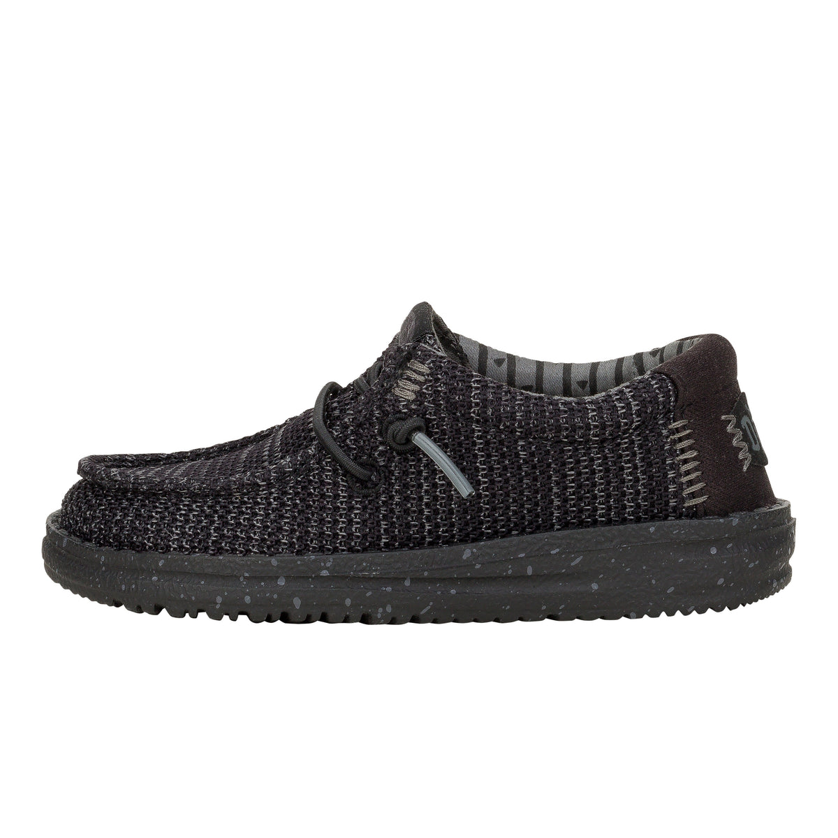 Kids Wally Toddler Stretch Mesh - Black/Black | HEYDUDE