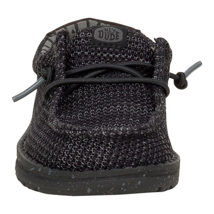 Kids Wally Toddler Stretch Mesh - Black/Black | HEYDUDE