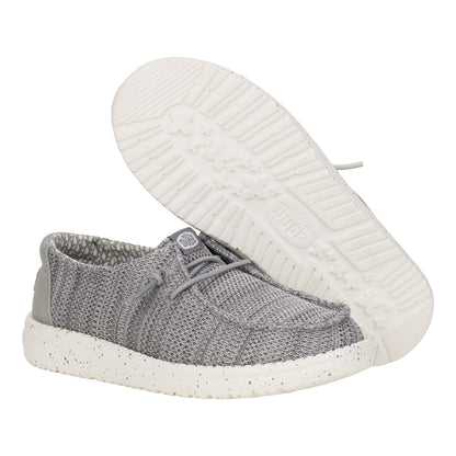 Kids Wally Youth Stretch Mesh - Grey | HEYDUDE