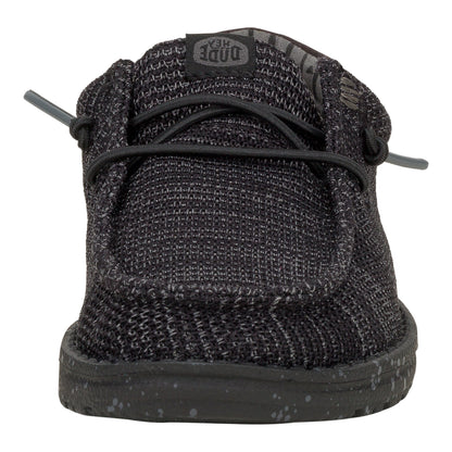 Kids Wally Youth Stretch Mesh  - Black/Black | HEYDUDE