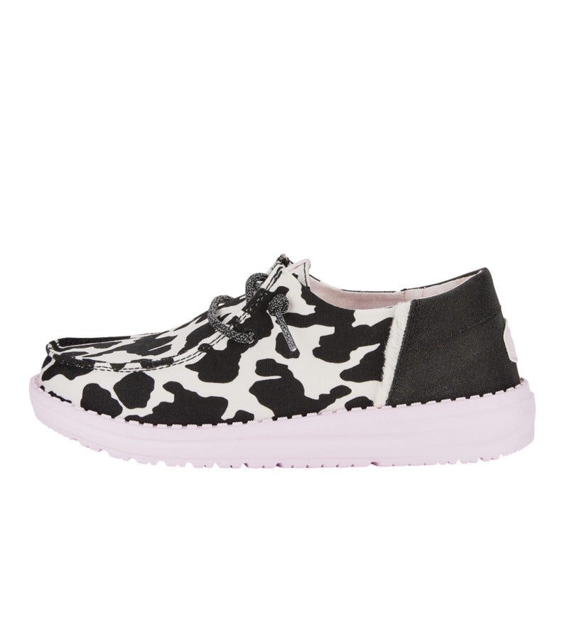 Kids Wendy Funk Youth Cow - Black/Pink | HEYDUDE