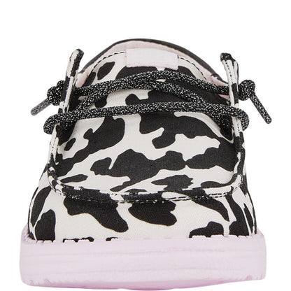 Kids Wendy Funk Youth Cow - Black/Pink | HEYDUDE
