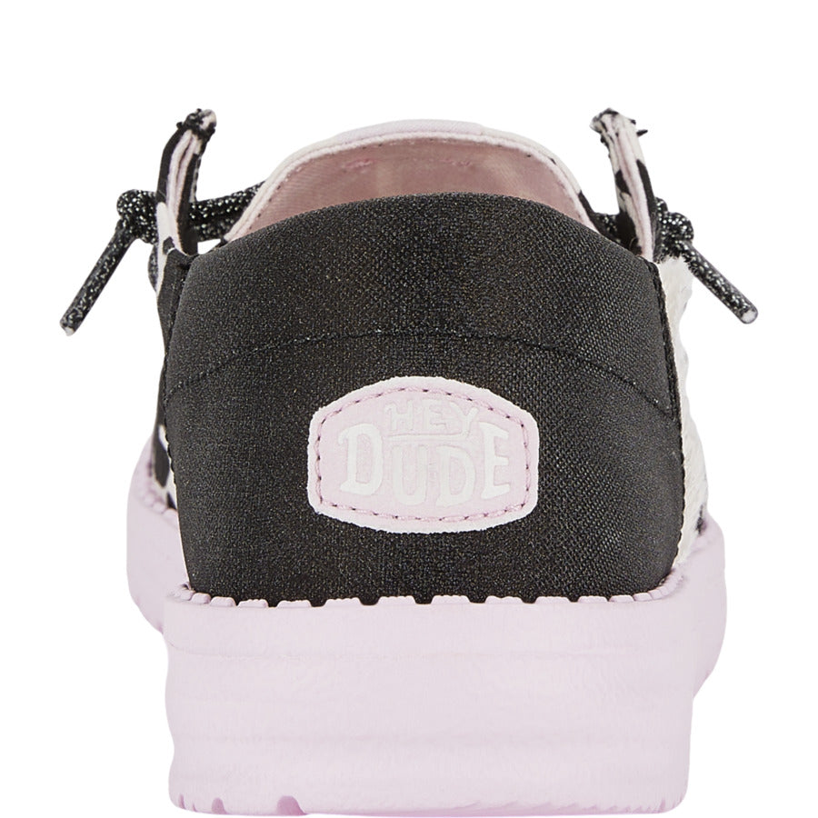 Kids Wendy Funk Youth Cow - Black/Pink | HEYDUDE