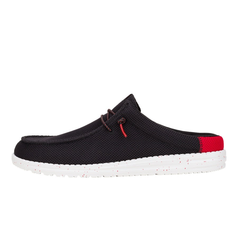 Men Wally Slip Varsity - Black/Red | HEYDUDE