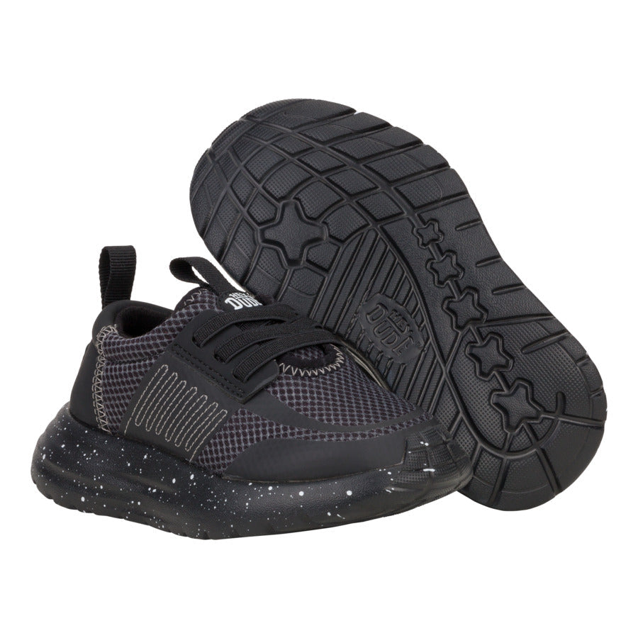 Kids Sirocco Play Toddler Varsity - Black/Black | HEYDUDE