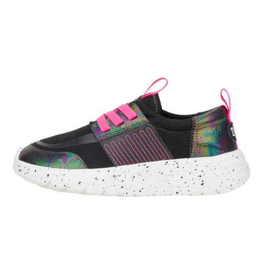 Kids Sirocco Play Youth Brights - Black/Pink | HEYDUDE