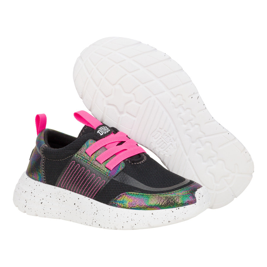 Kids Sirocco Play Youth Brights - Black/Pink | HEYDUDE