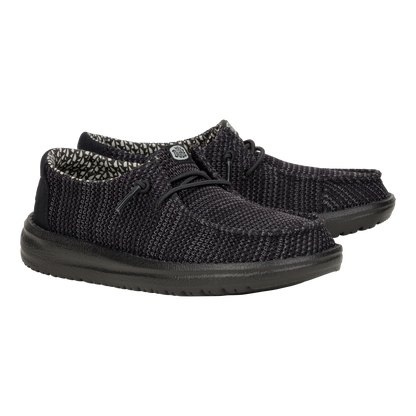 Kids Wendy Youth Stretch Mesh - Black/Black | HEYDUDE