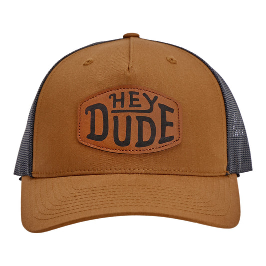Women|Men Leather Buckle Patch Trucker - Coyote Brown | HEYDUDE