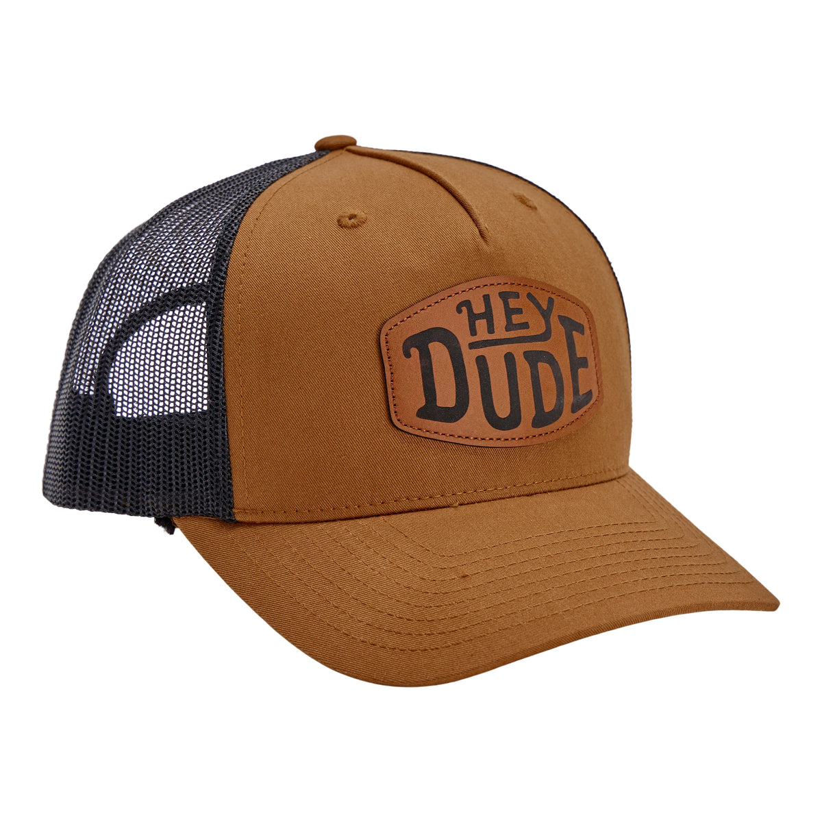 Women|Men Leather Buckle Patch Trucker - Coyote Brown | HEYDUDE