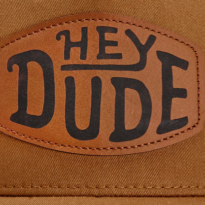 Women|Men Leather Buckle Patch Trucker - Coyote Brown | HEYDUDE