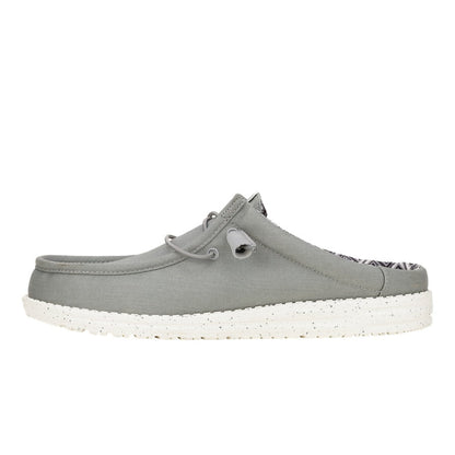 Men Wally Slip Stretch Canvas - Grey | HEYDUDE
