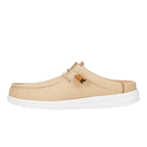 Men Wally Slip Stretch Canvas - Tan/White | HEYDUDE