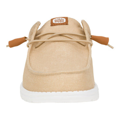 Men Wally Slip Stretch Canvas - Tan/White | HEYDUDE