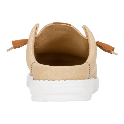 Men Wally Slip Stretch Canvas - Tan/White | HEYDUDE