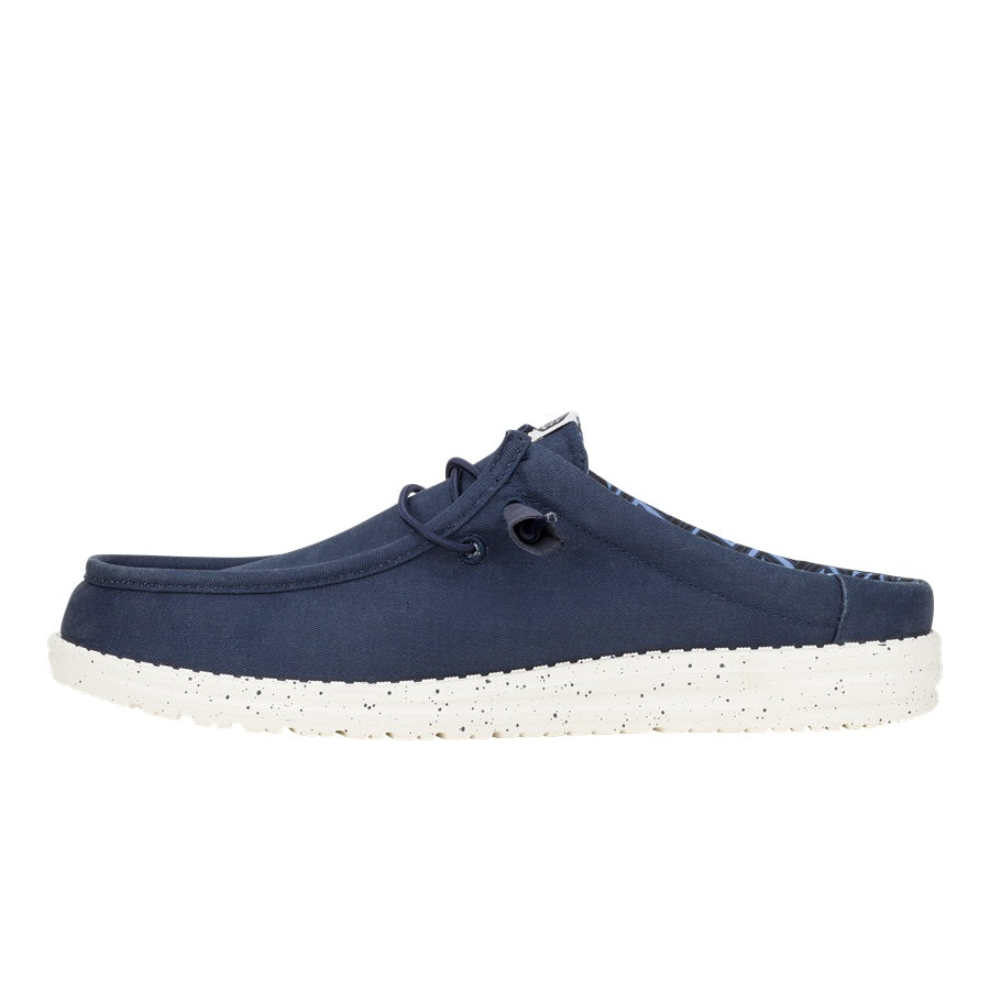 Men Wally Slip Stretch Canvas - Navy | HEYDUDE
