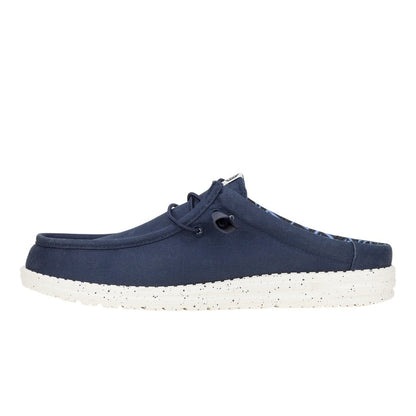Men Wally Slip Stretch Canvas - Navy | HEYDUDE