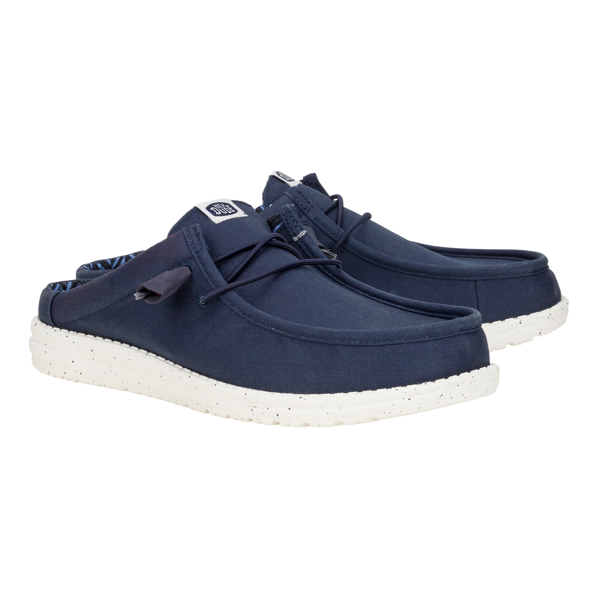 Men Wally Slip Stretch Canvas - Navy | HEYDUDE