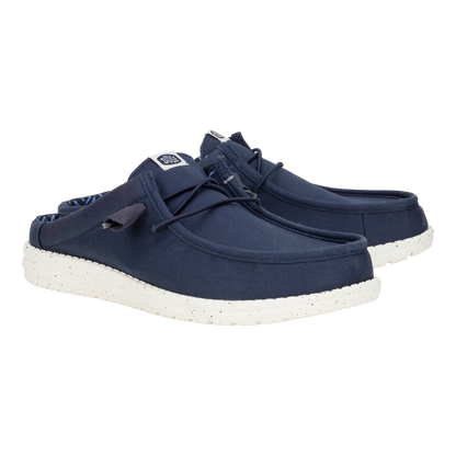 Men Wally Slip Stretch Canvas - Navy | HEYDUDE