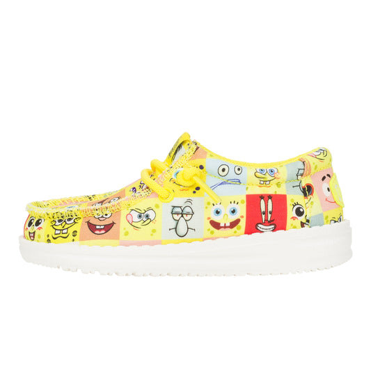 Kids Wally Toddler SpongeBob Faces - Cyber Yellow/Multi | HEYDUDE