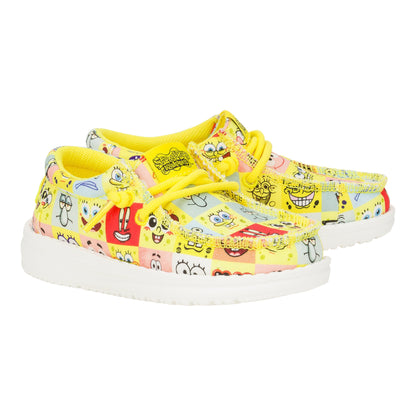 Kids Wally Toddler SpongeBob Faces - Cyber Yellow/Multi | HEYDUDE