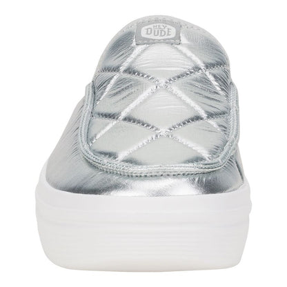 Women Austin Lift Metallic Puffer - Silver/White | HEYDUDE