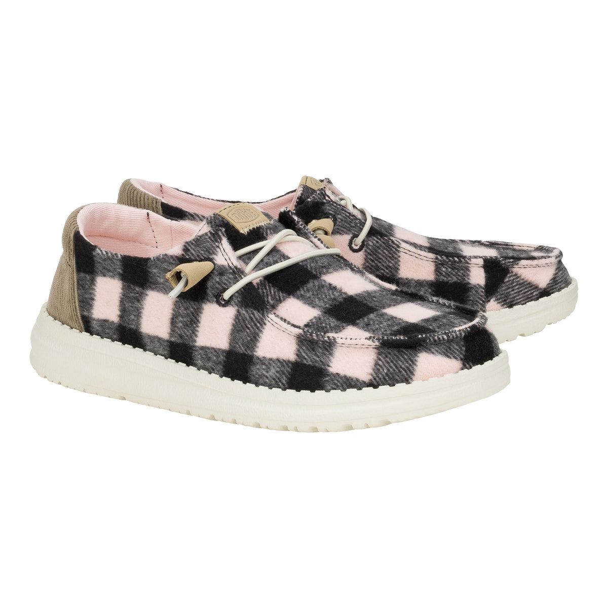 Women Wendy Buffalo Plaid - Pale Pink/Black | HEYDUDE