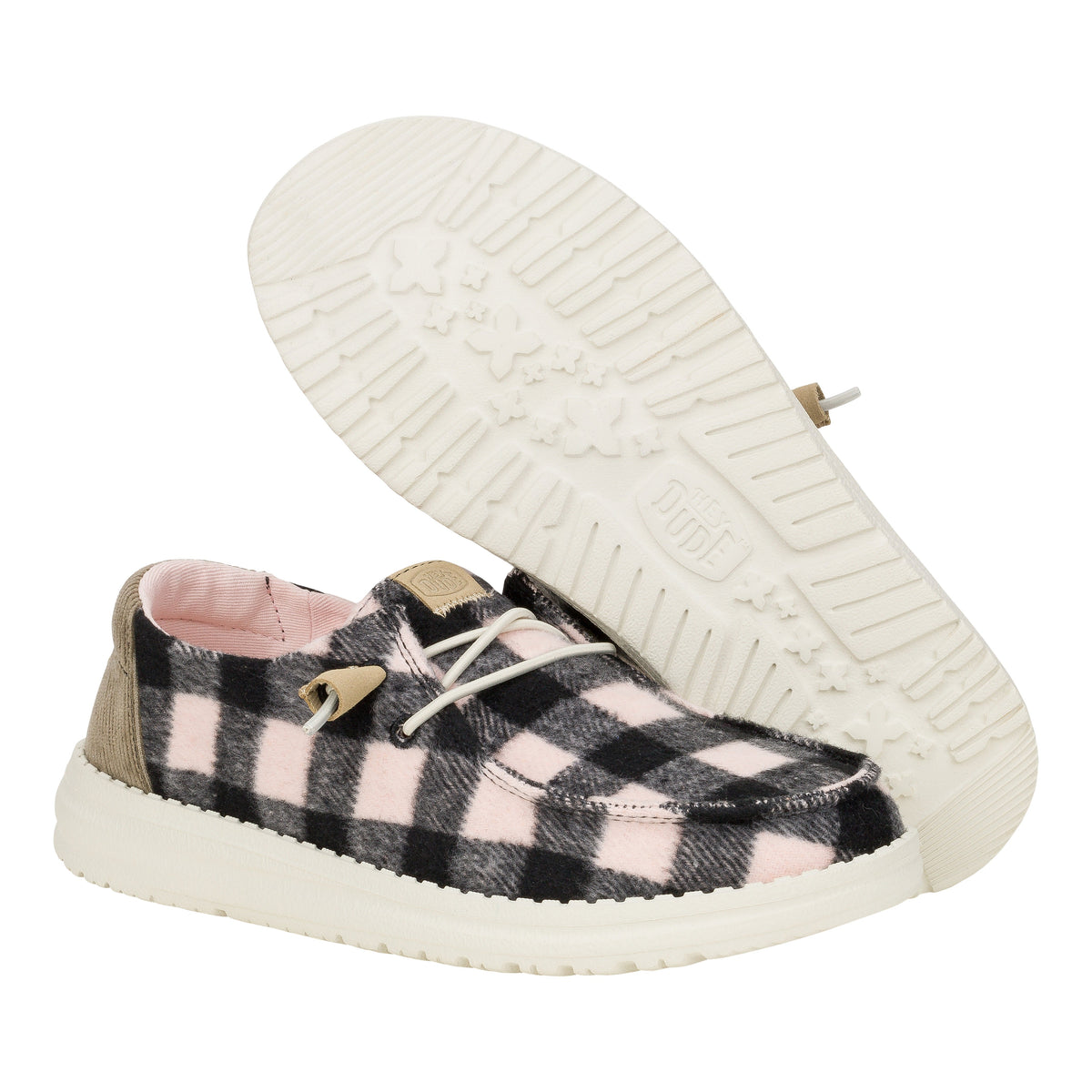 Women Wendy Buffalo Plaid - Pale Pink/Black | HEYDUDE