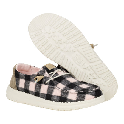 Women Wendy Buffalo Plaid - Pale Pink/Black | HEYDUDE