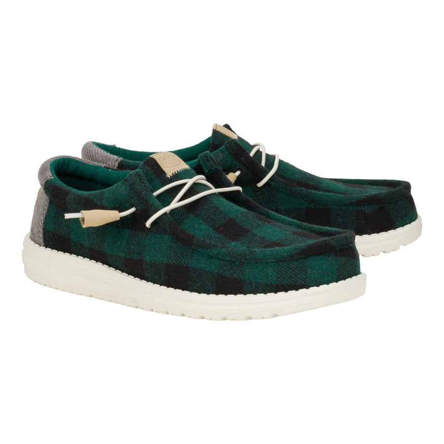 Men Wally Buffalo Plaid - Hunter Green | HEYDUDE
