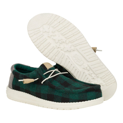 Men Wally Buffalo Plaid - Hunter Green | HEYDUDE