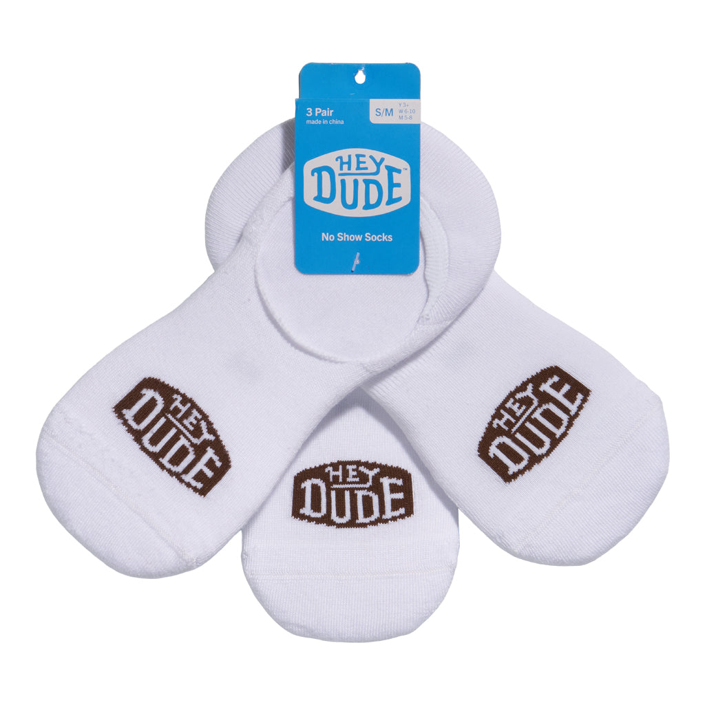 Women|Men HEYDUDE No Show Sock 3 Pack - White | HEYDUDE