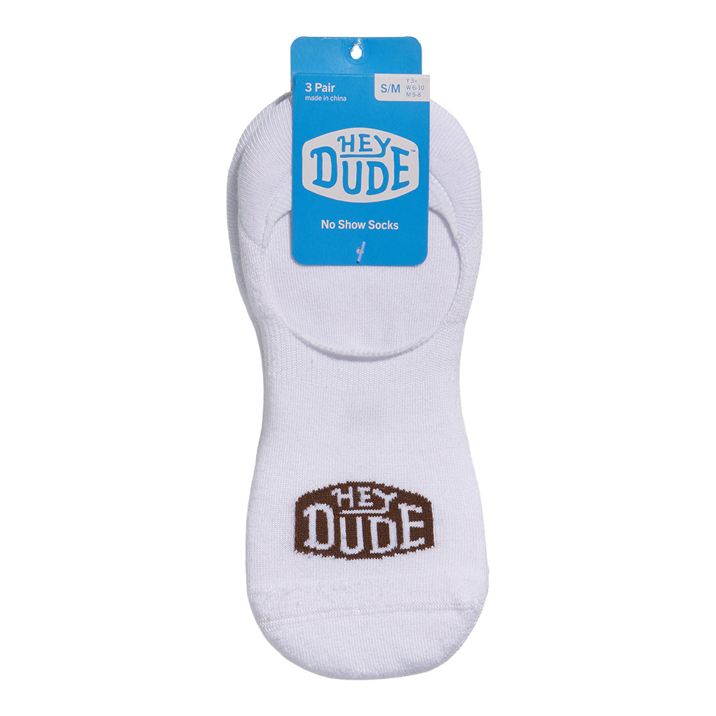 Women|Men HEYDUDE No Show Sock 3 Pack - White | HEYDUDE