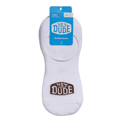 Women|Men HEYDUDE No Show Sock 3 Pack - White | HEYDUDE