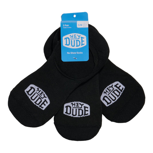 Women|Men HEYDUDE No Show Sock 3 Pack - Black | HEYDUDE