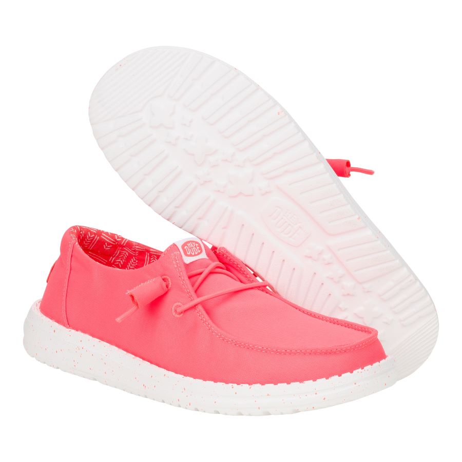 Women Wendy Stretch Canvas - Fiery Coral | HEYDUDE