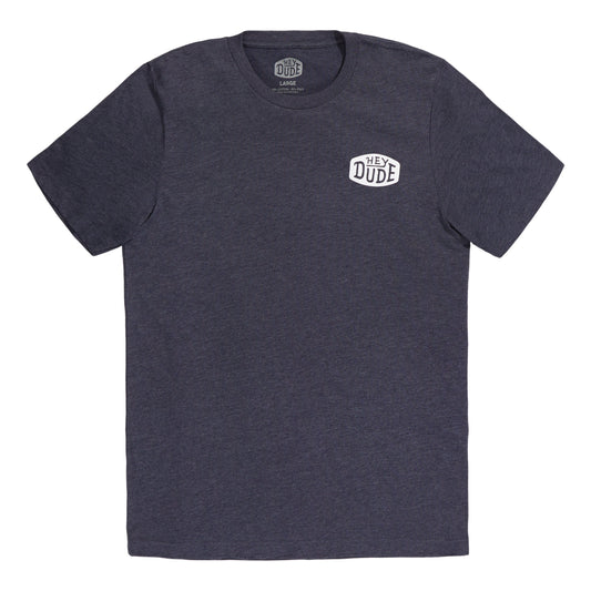 Men Go To Buckle Tee - Navy/Heather | HEYDUDE