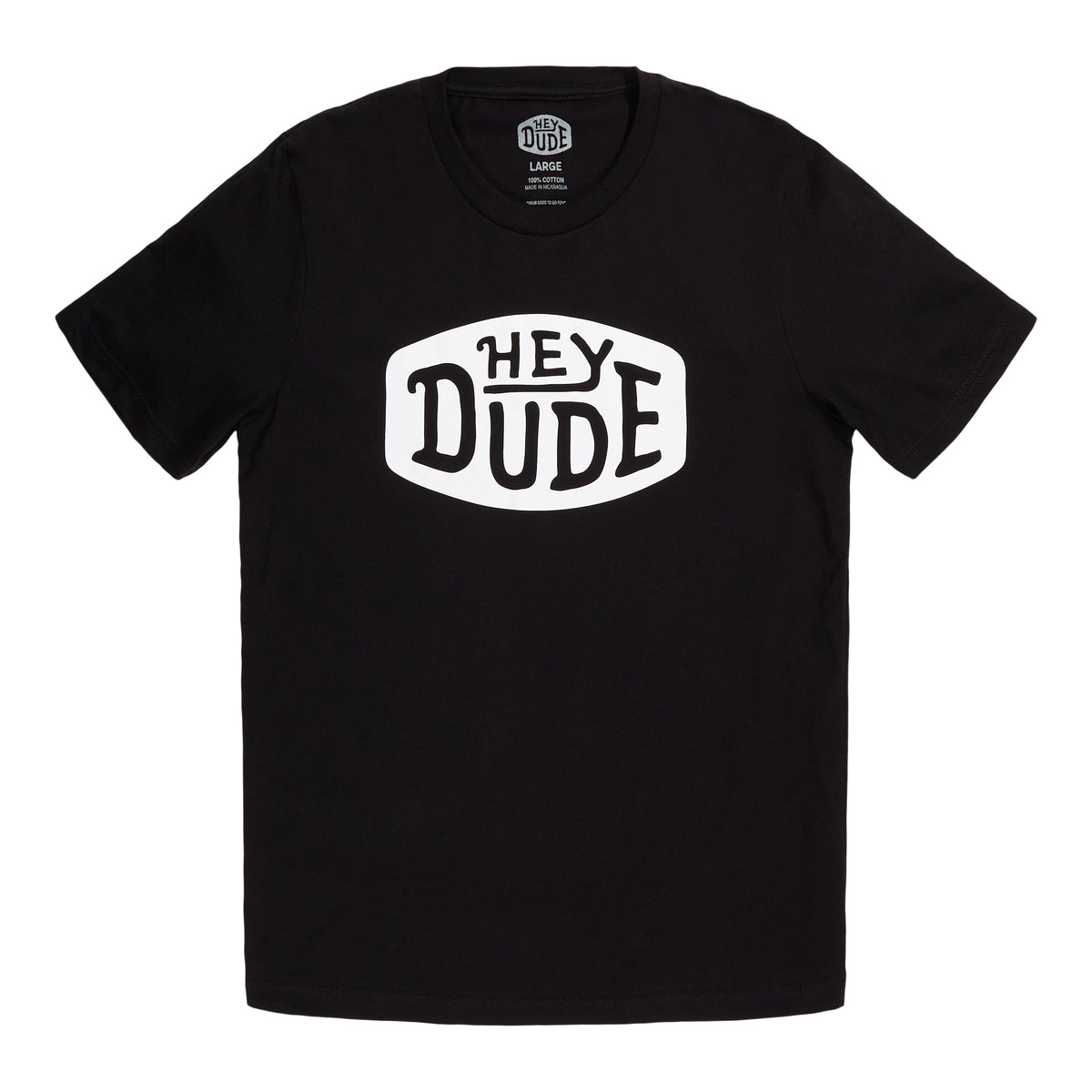 Men Go To Chest Buckle Tee - Black | HEYDUDE