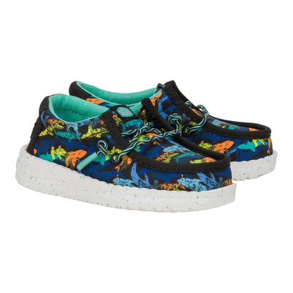 Kids Wally Toddler Sharks - Sharks Black/Multi | HEYDUDE
