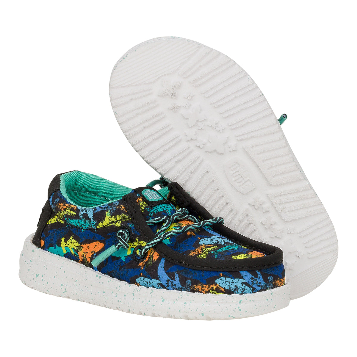 Kids Wally Toddler Sharks - Sharks Black/Multi | HEYDUDE