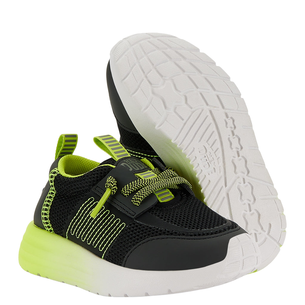 Kids Sirocco Play Toddler Sport Block - Black/Lime Punch | HEYDUDE