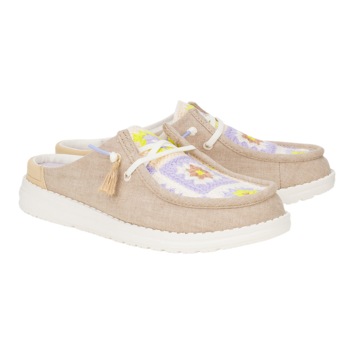 Women Wendy Slip Cottage Crochet - Wood Ash/Multi | HEYDUDE